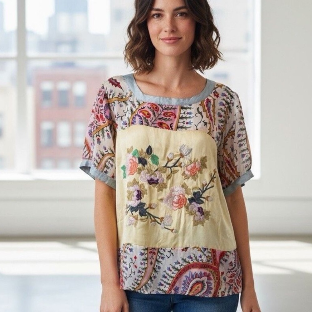 Johnny Was heavily embroidered Mystic tunic NWT
